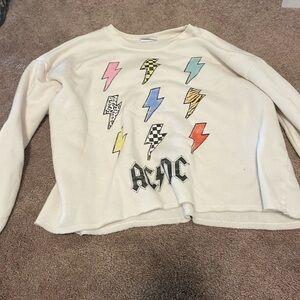 AC⚡️DC cropped fleece crew neck size Medium Women’s